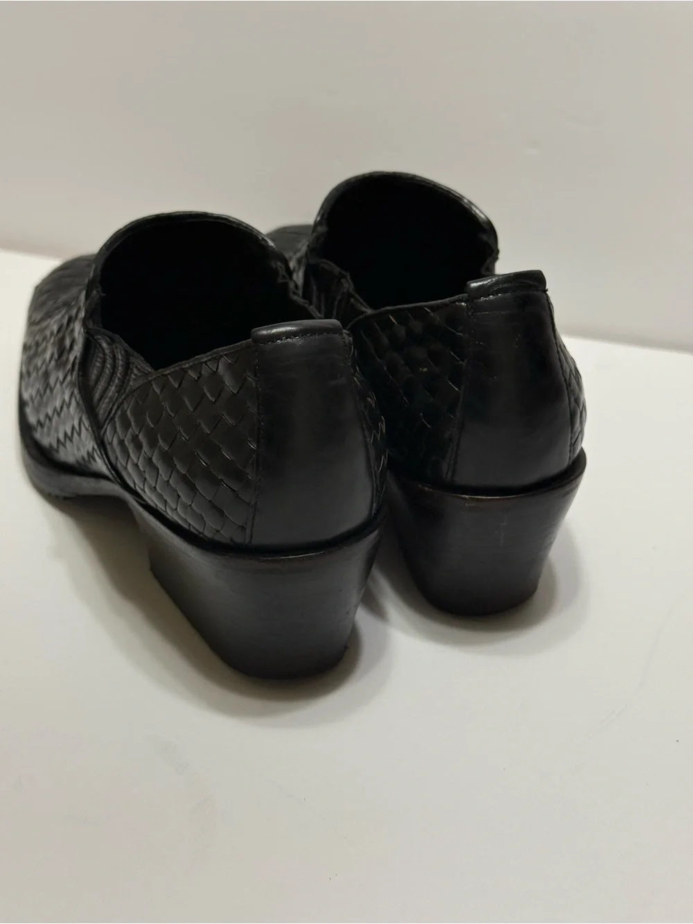 Cole Haan Black Woven Leather Slip-On Dress Shoes Women's Sz 7.5 B